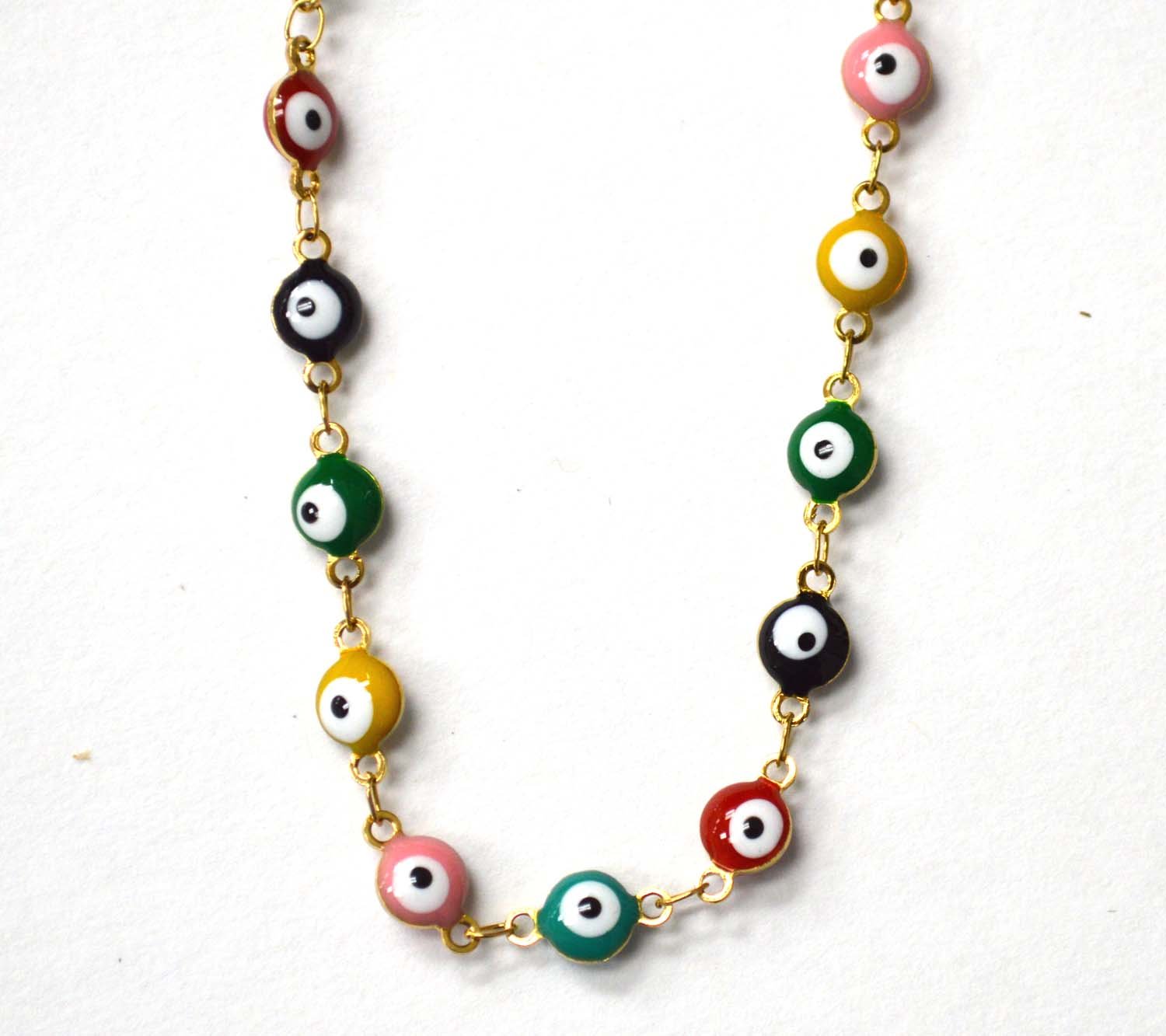 Eye Gold IP Plated Necklace 85-1815G-Muti