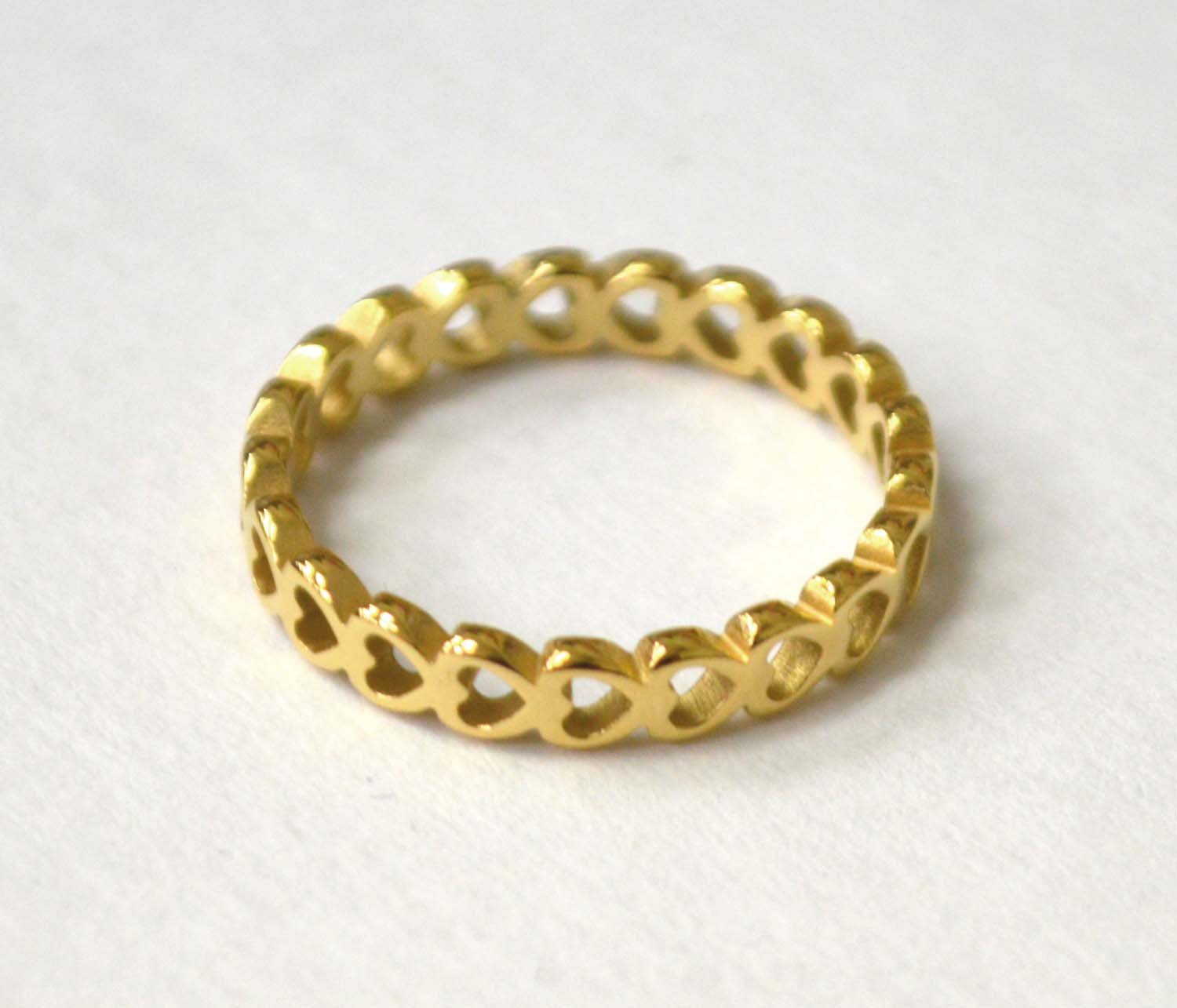 Heart Connect Gold IP Plated Ring  81-1513G