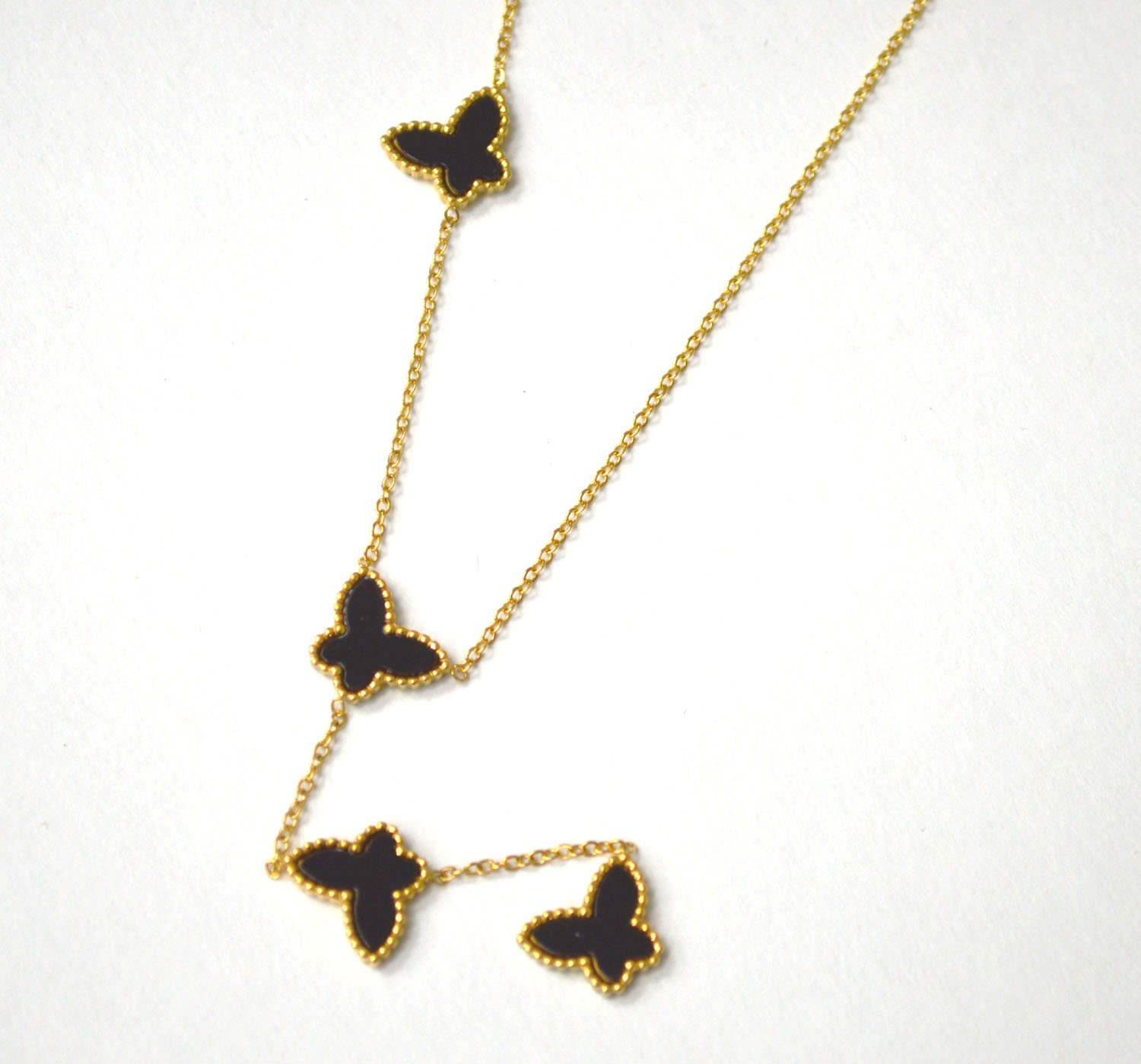 Butterfly Gold IP Plated Necklace 85-282G