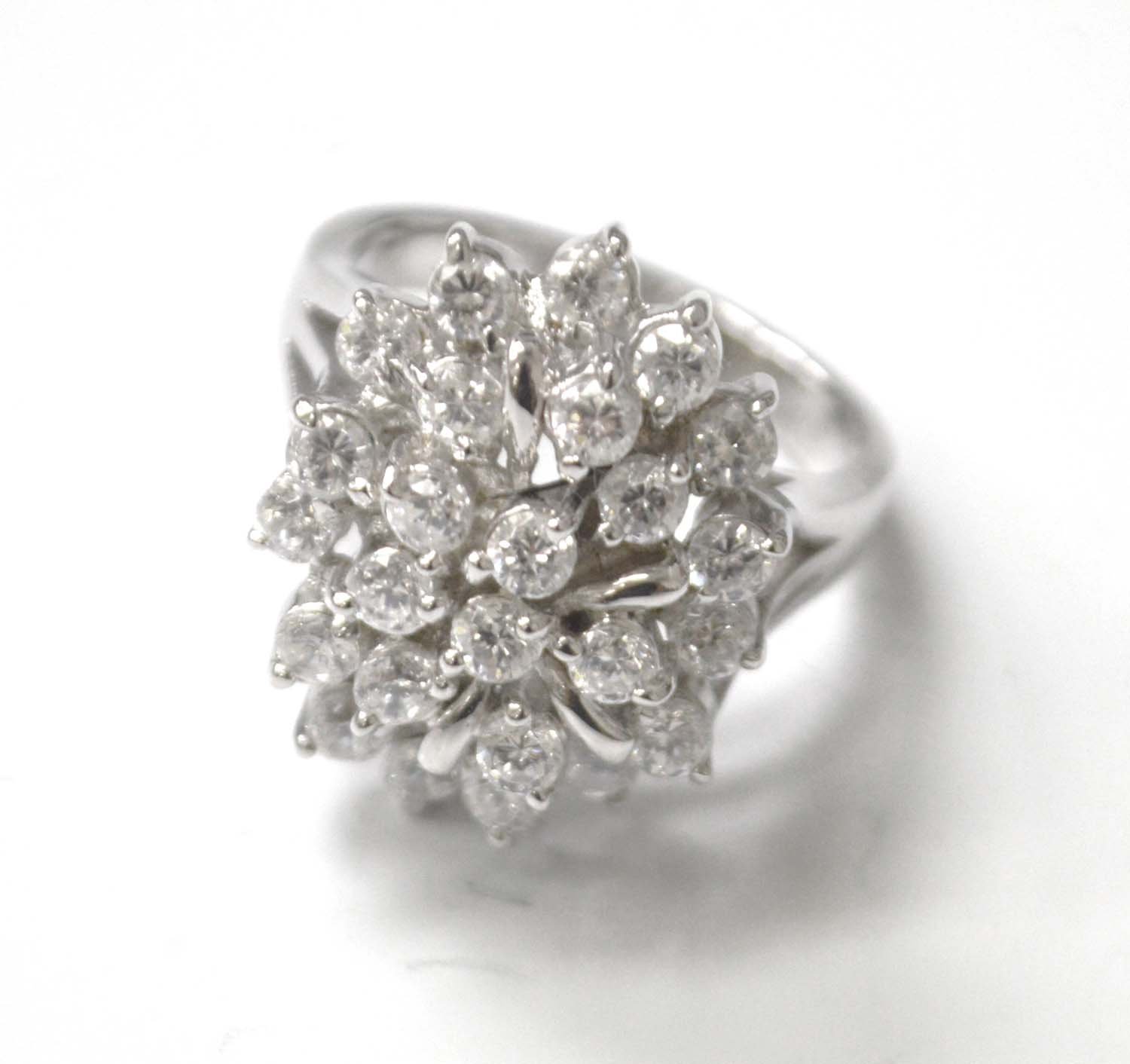 CZ Stone Ring Sterling Silver 51-2034