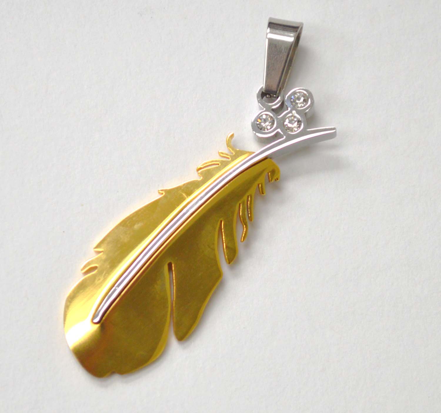 Feather Gold IP Plated Pendant 86-997G