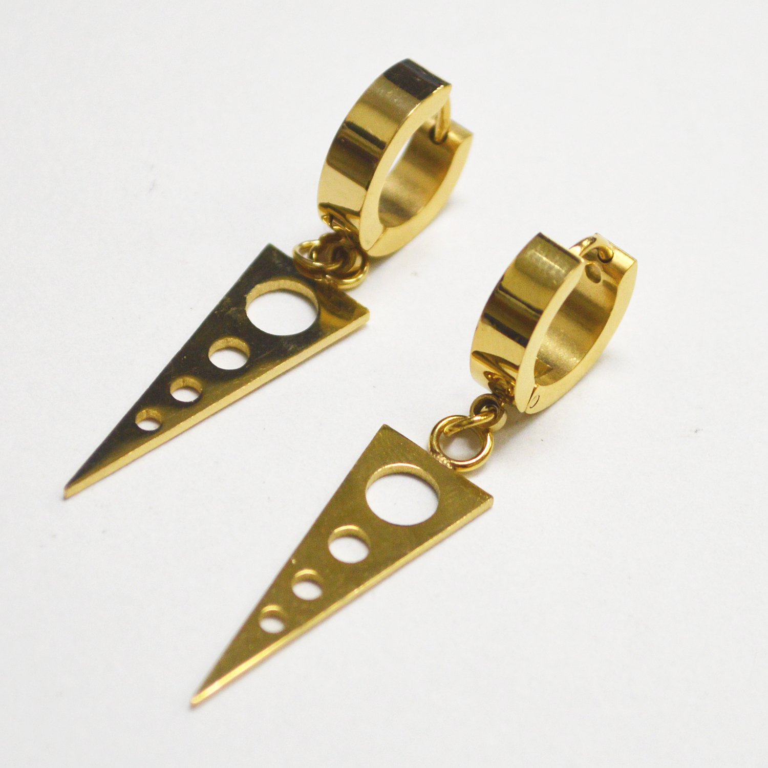 Huggies Dangling Gold Plated Earrings 83-783G