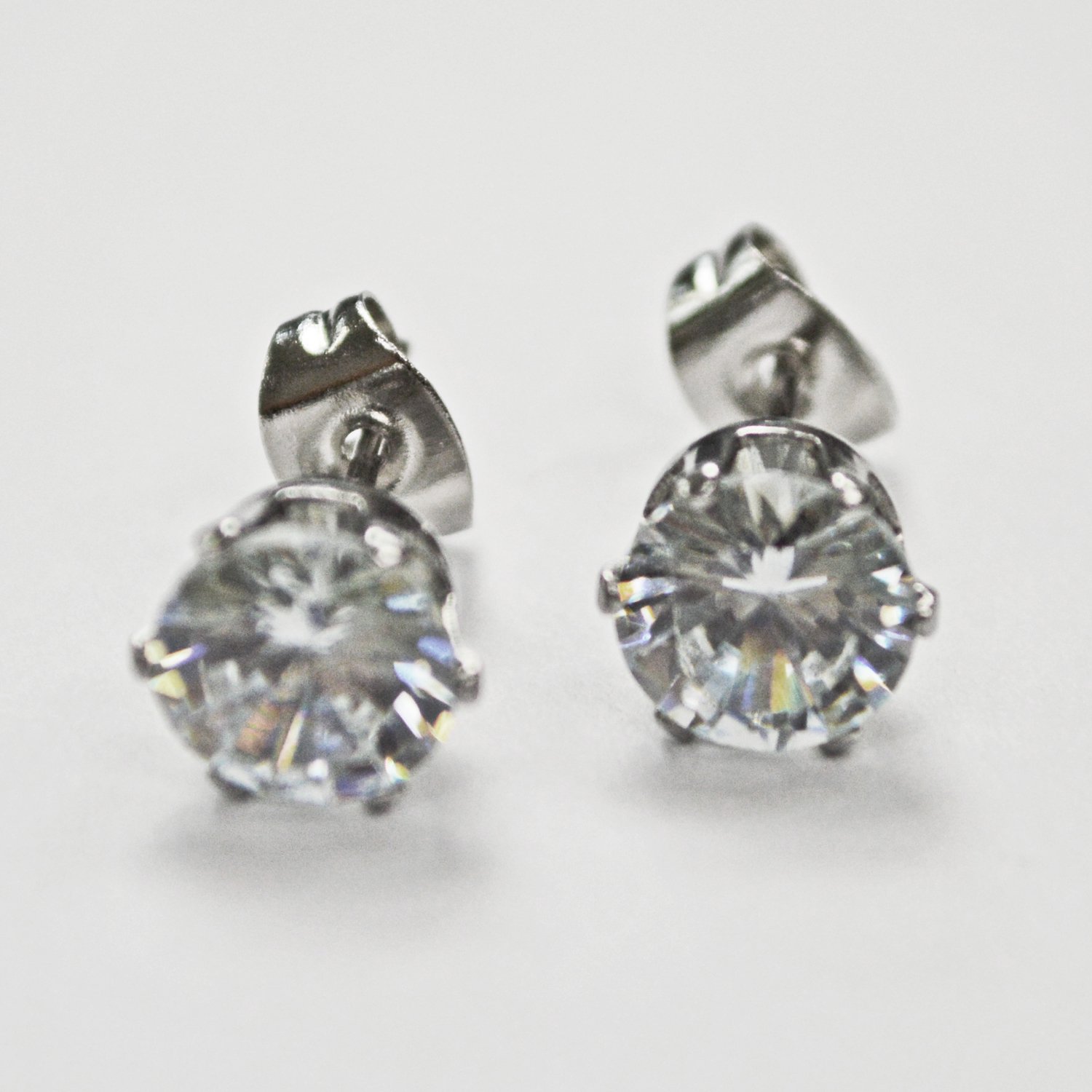 6mm Round CZ Earrings-6 Pairs 83-103-6