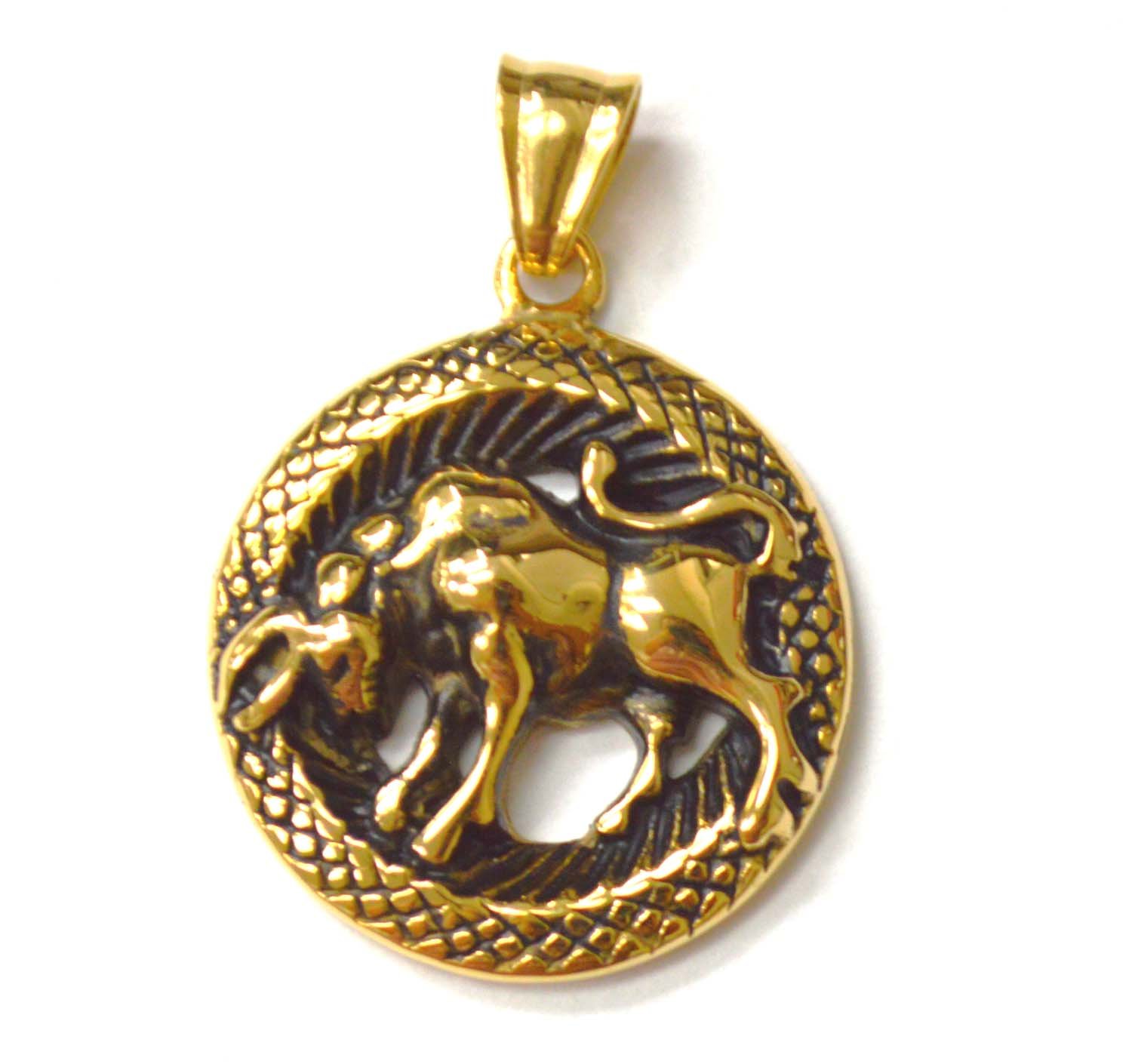 Zodiac Sign Gold Plated Pendant 86-2411GTaurus