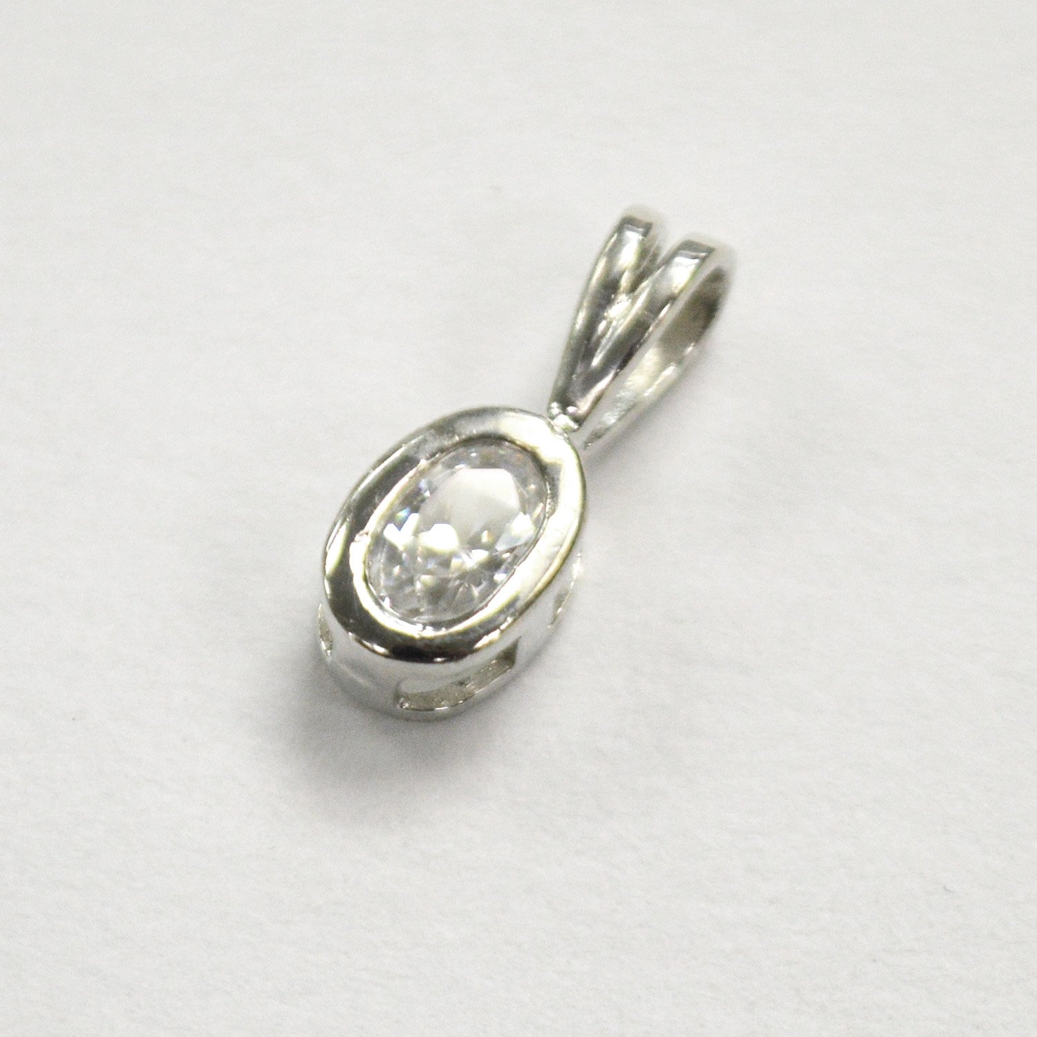 CZ Stone Pendant Sterling Silver 562218