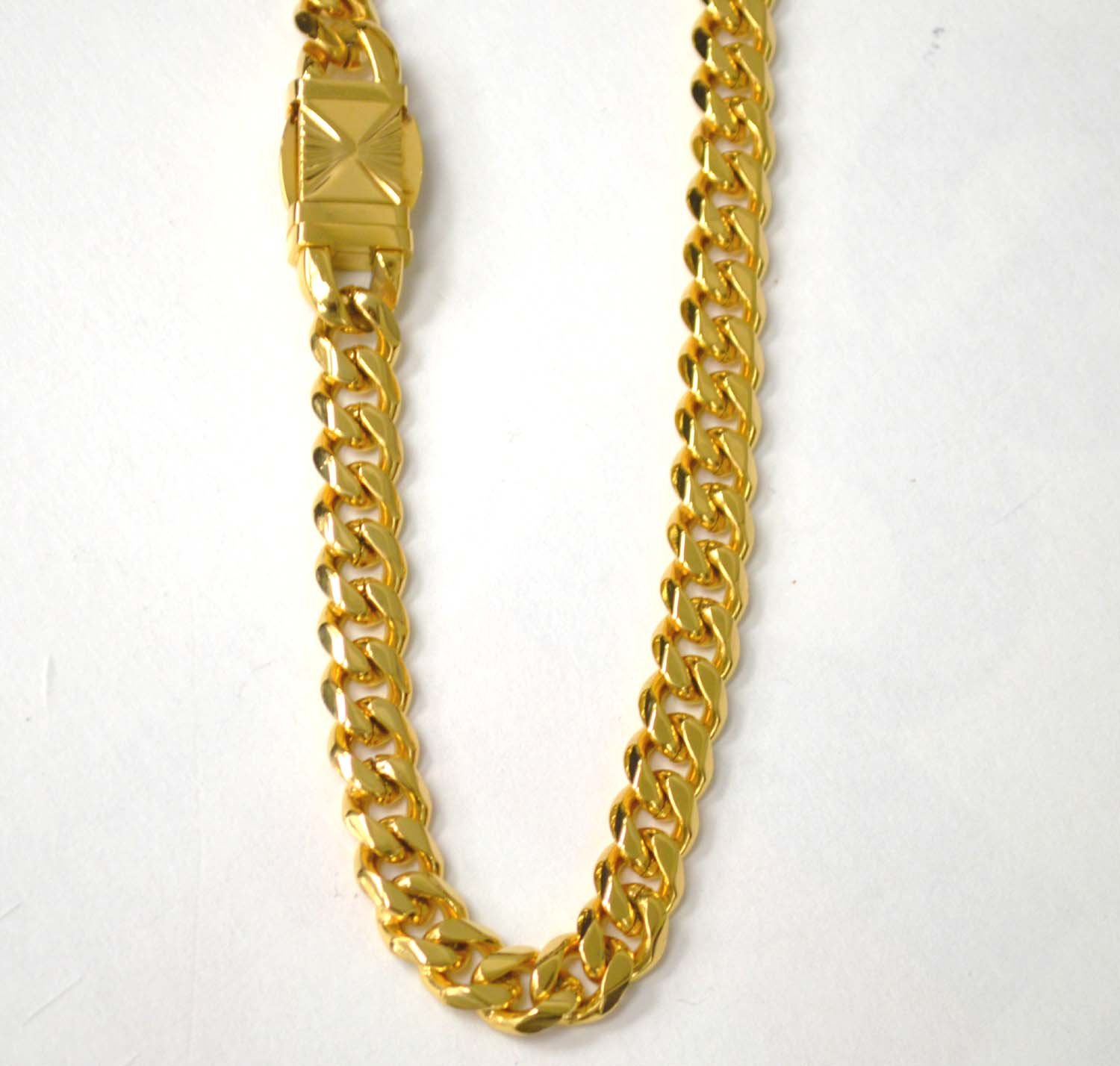 9mm Miami Cuban Gold Plated with Fancy Lock 85-279G-Mia-9