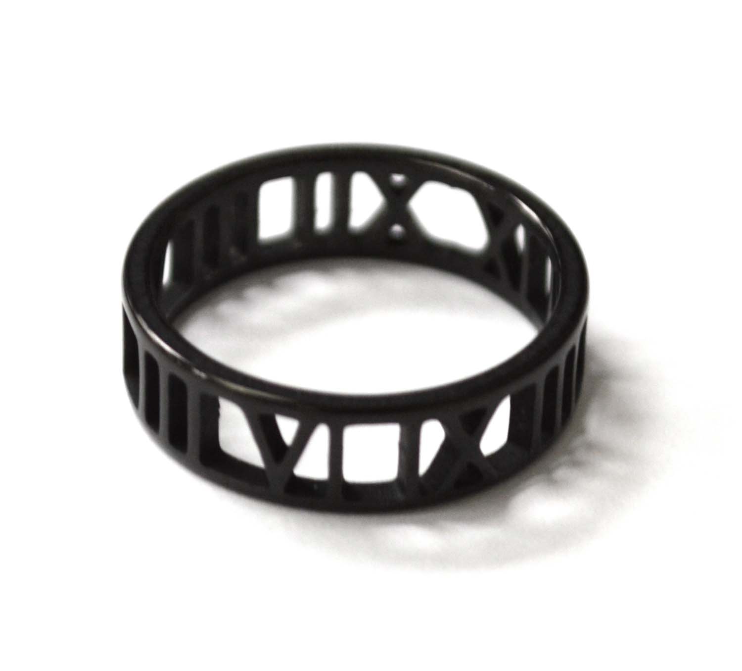 Roman Numeral Black Plated Ring 81-1382B