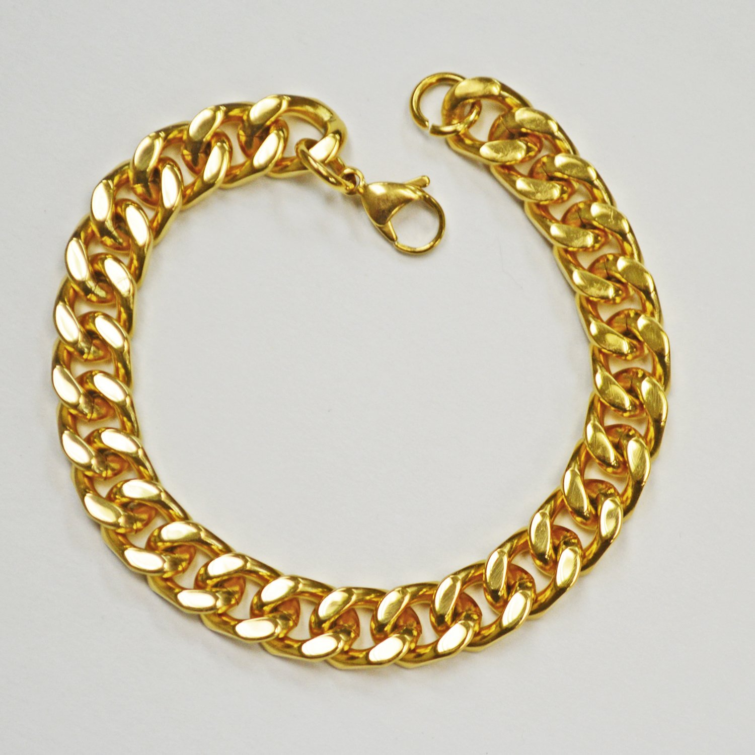 12MM CUBAN GOLD IP PLATED BRACELET 84-239G-12