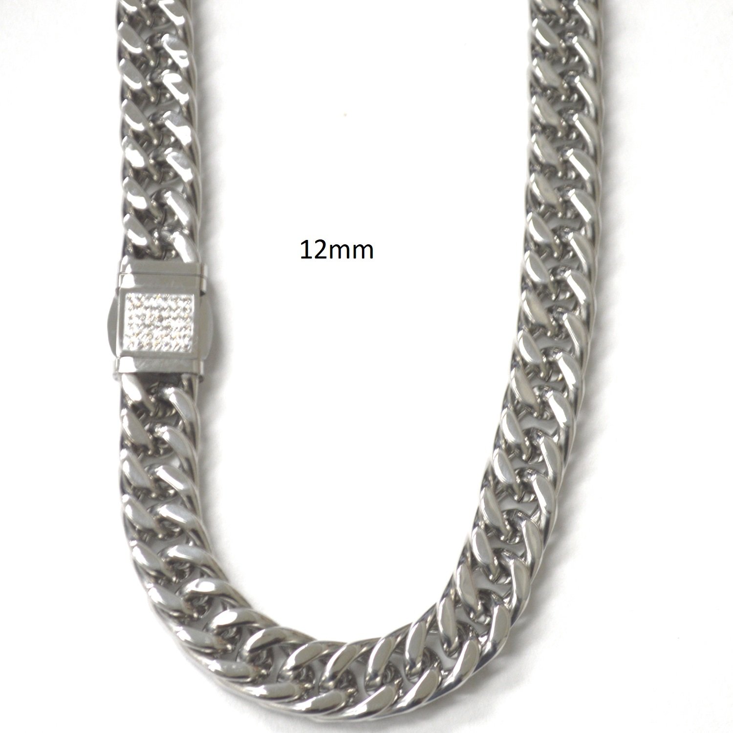12mm GML with Fancy Lock Stainless Steel Necklace 85-291-12