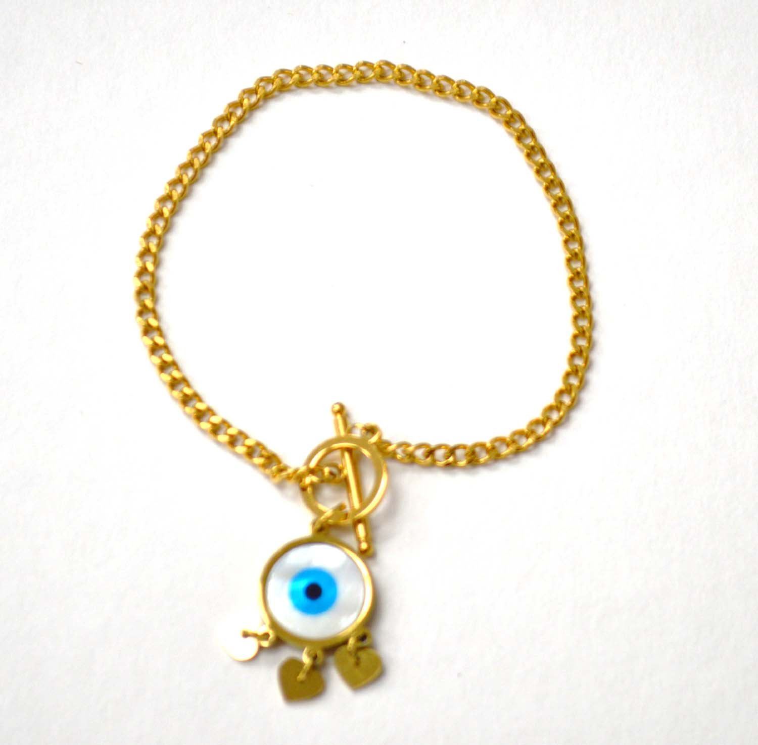 Eye Link Gold IP Plated Bracelet 84-1873G
