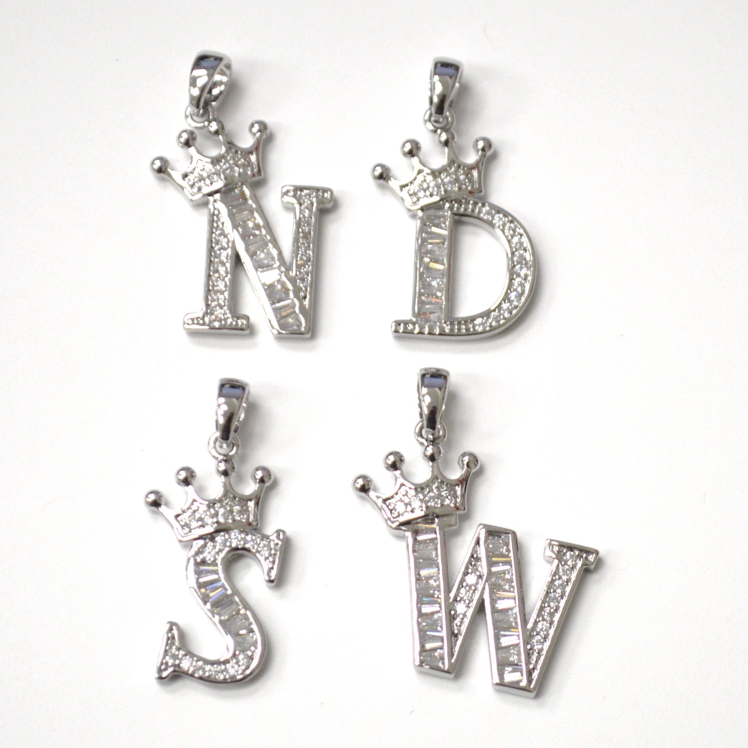 Initials Laminated Silver Plated Pendant 86-3111S