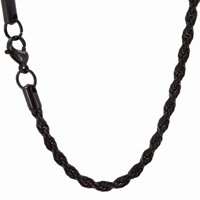 5mm Black Plated Rope Chain 85-143B-5