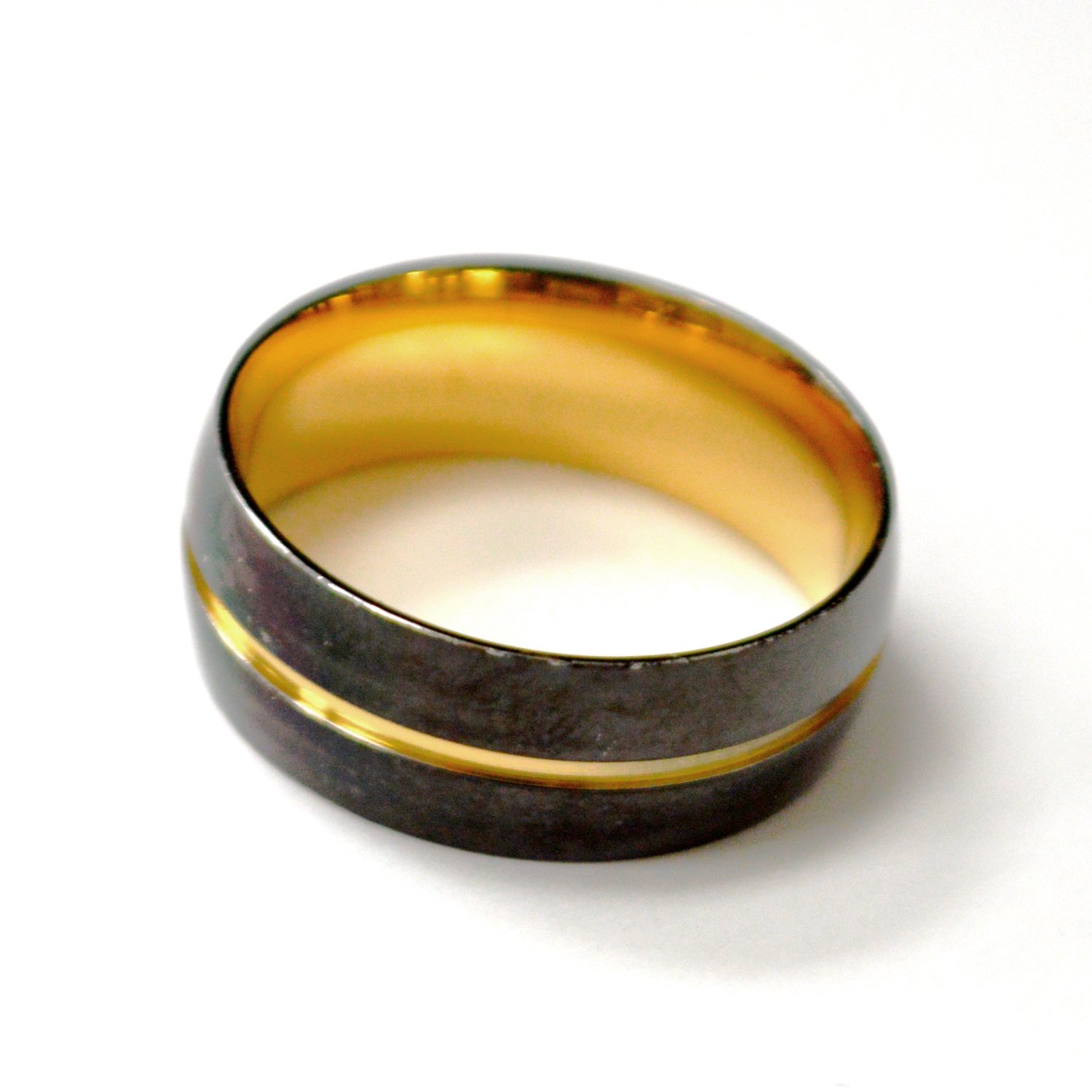 2 Tone Gold Black Plated Ring 81-1785