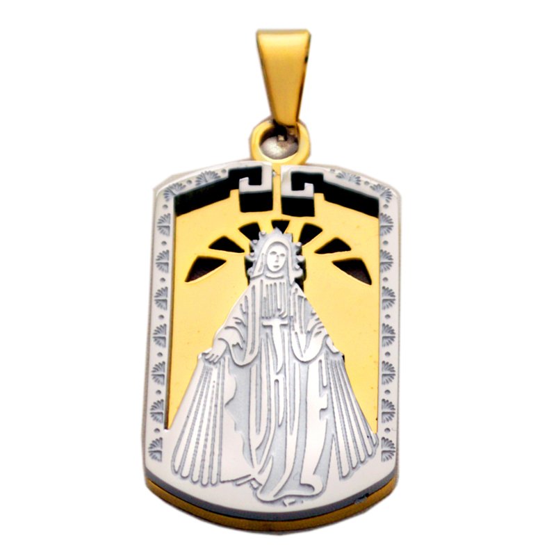 VIRGIN MARY 2 Tone Gold Pendant 86-1856-2T
