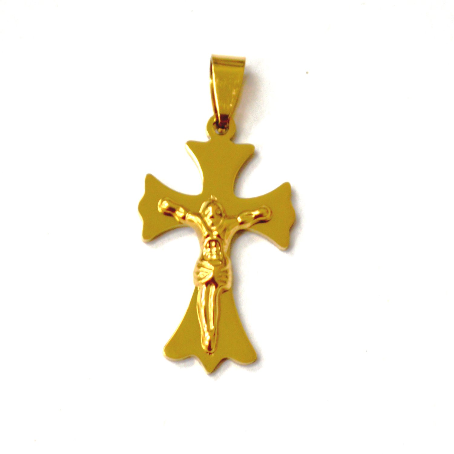 Crucifix Gold IP Plated Pendant 86-3128G