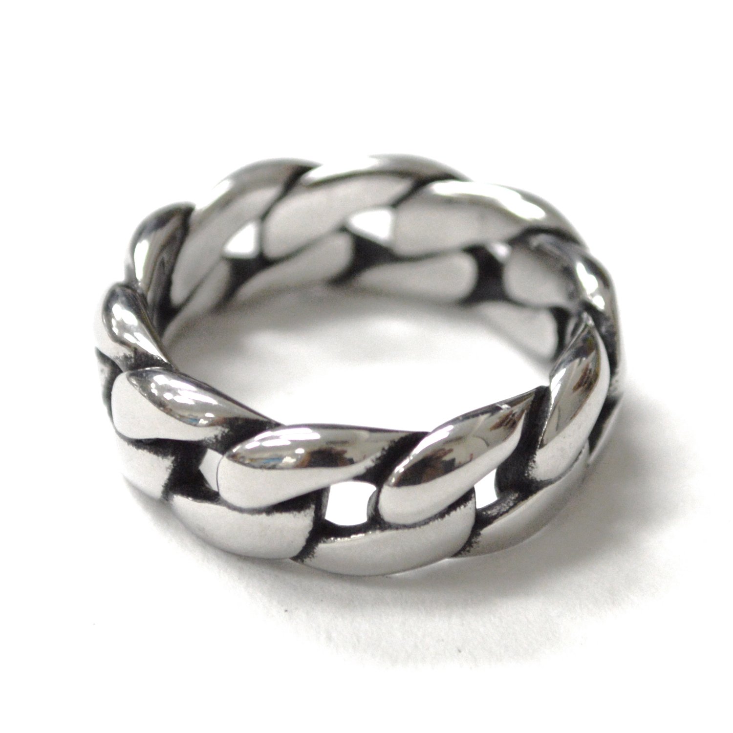 8mm Curb Link Stainless Steel Ring 81-800S-8