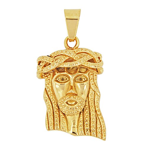 Gold Plated Stainless Steel Jesus Relief Pendant 86-1603G