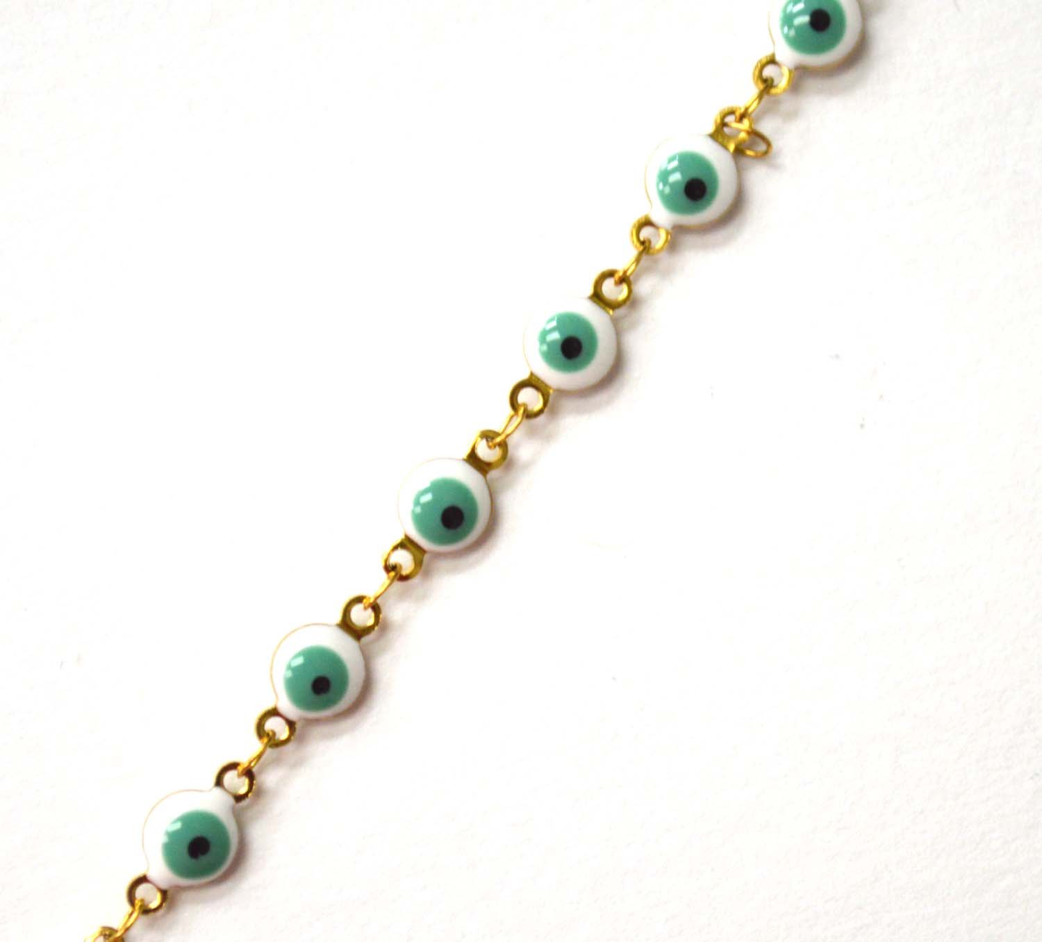 Eye Gold IP Plated Bracelet 84-1815G White (3 pcs/pkg)