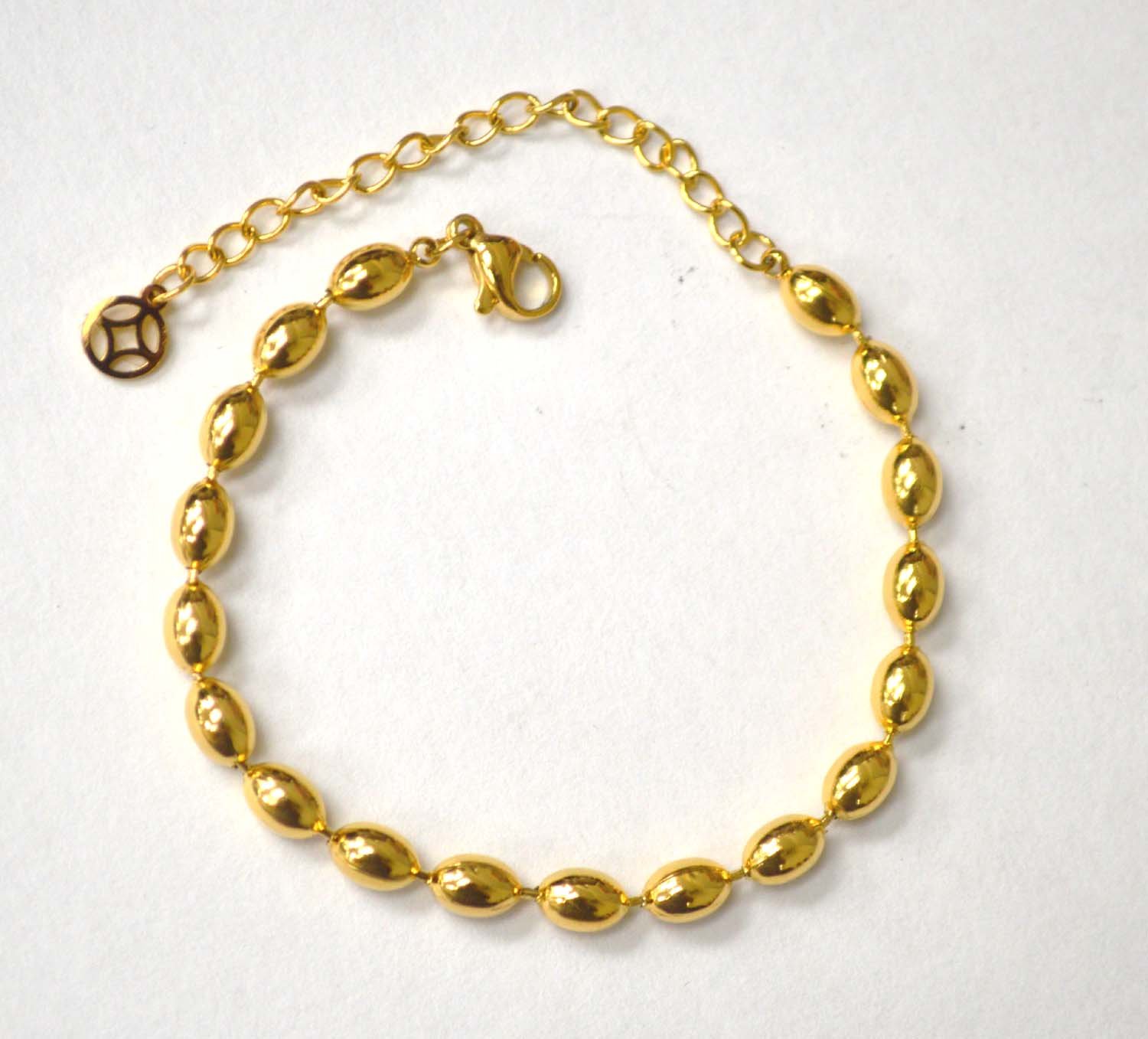 Rice Bead Gold IP Plated Bracelet 84-1857G
