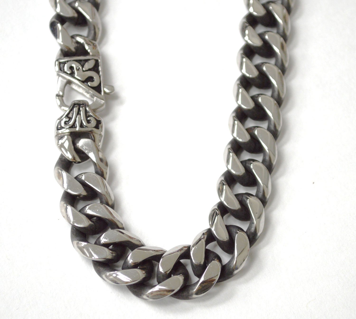 15mm Oxidized Miami Cuban with Fancy Lock 85-284-15