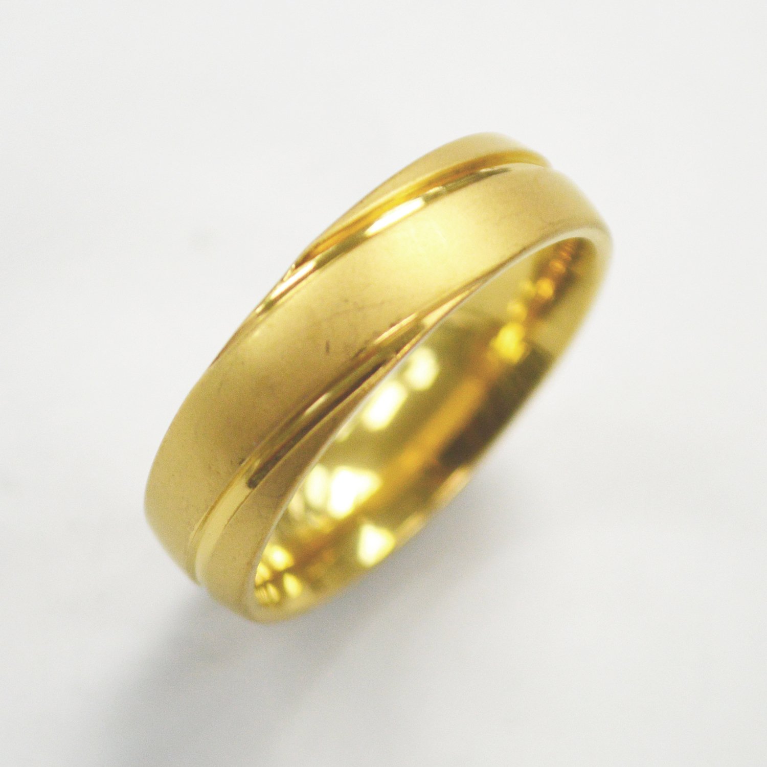Matte Finished Gold IP Plated Ring 81-1342G