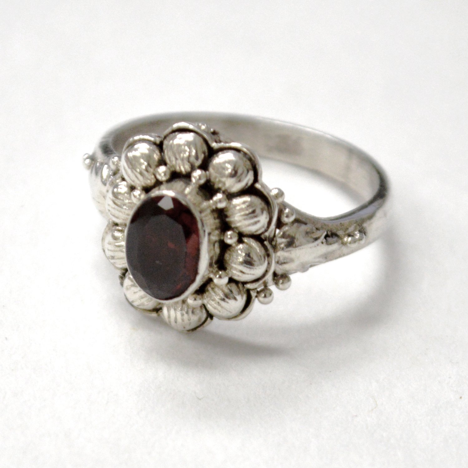 Garnet/Amethyst Sterling Silver Ring 51-3098