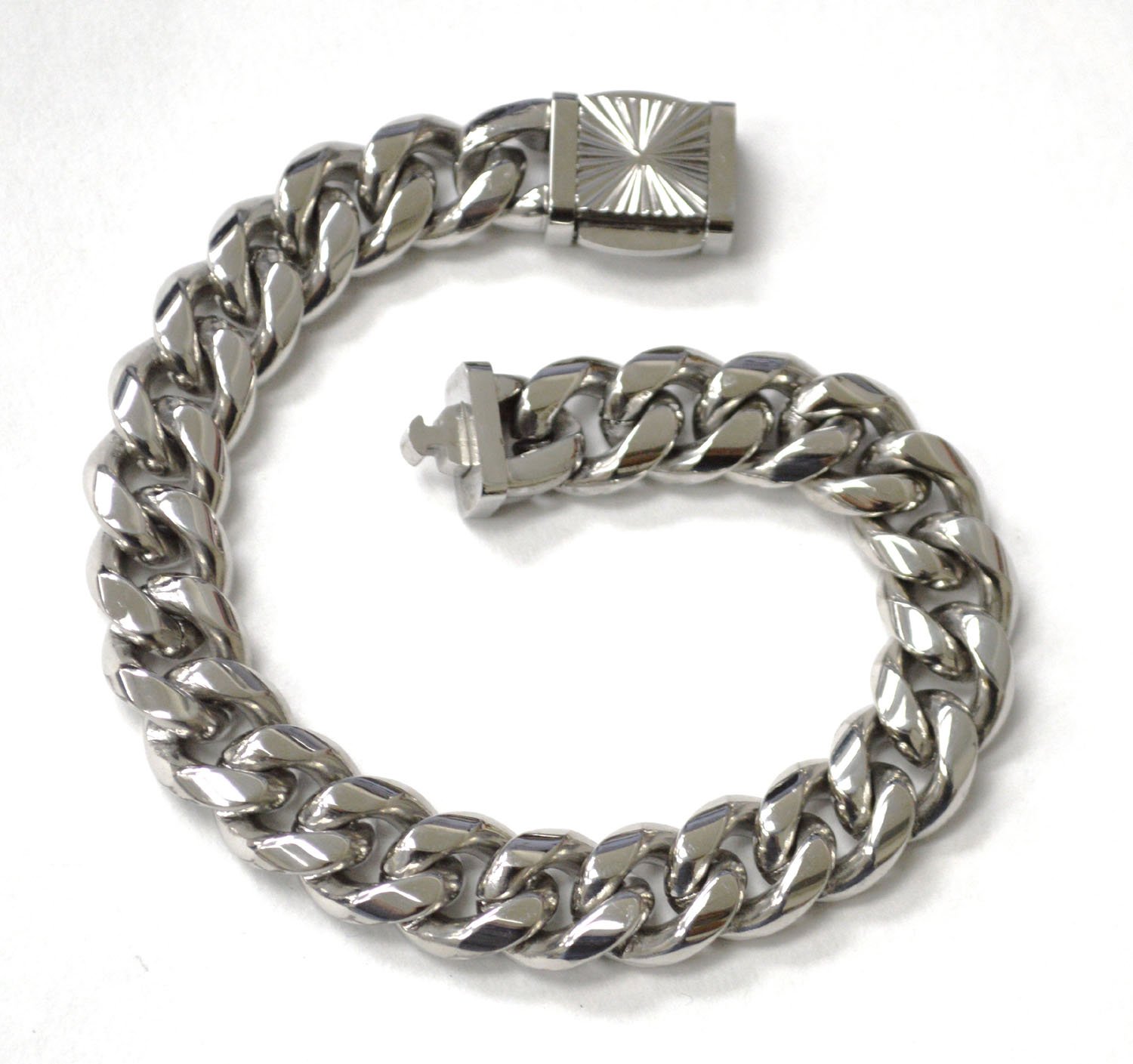 12mm Cuban Stainless Steel with Fancy Lock 84-1867S-12-3