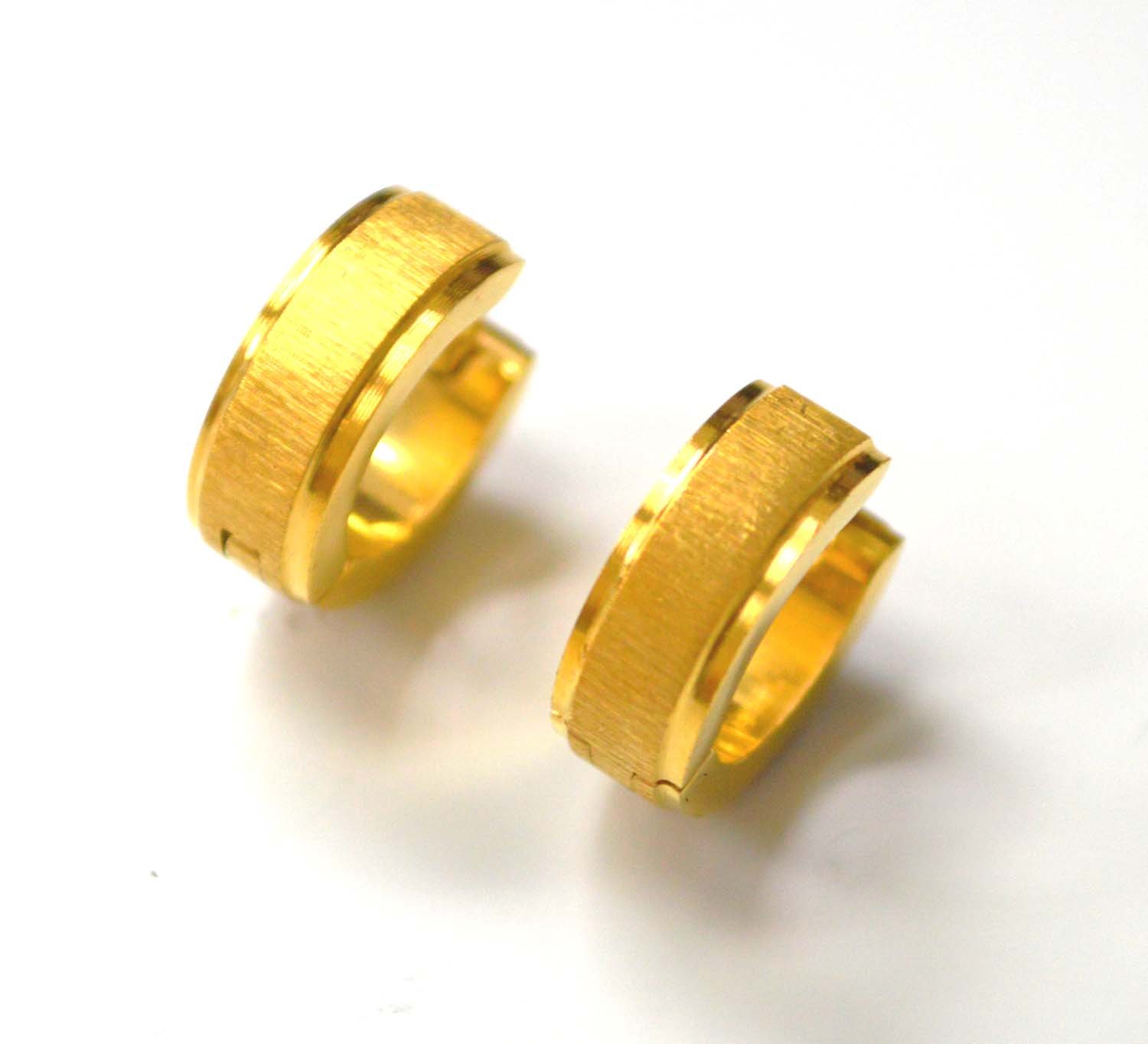 Glitter Gold Plated Huggies Earring 83-549G