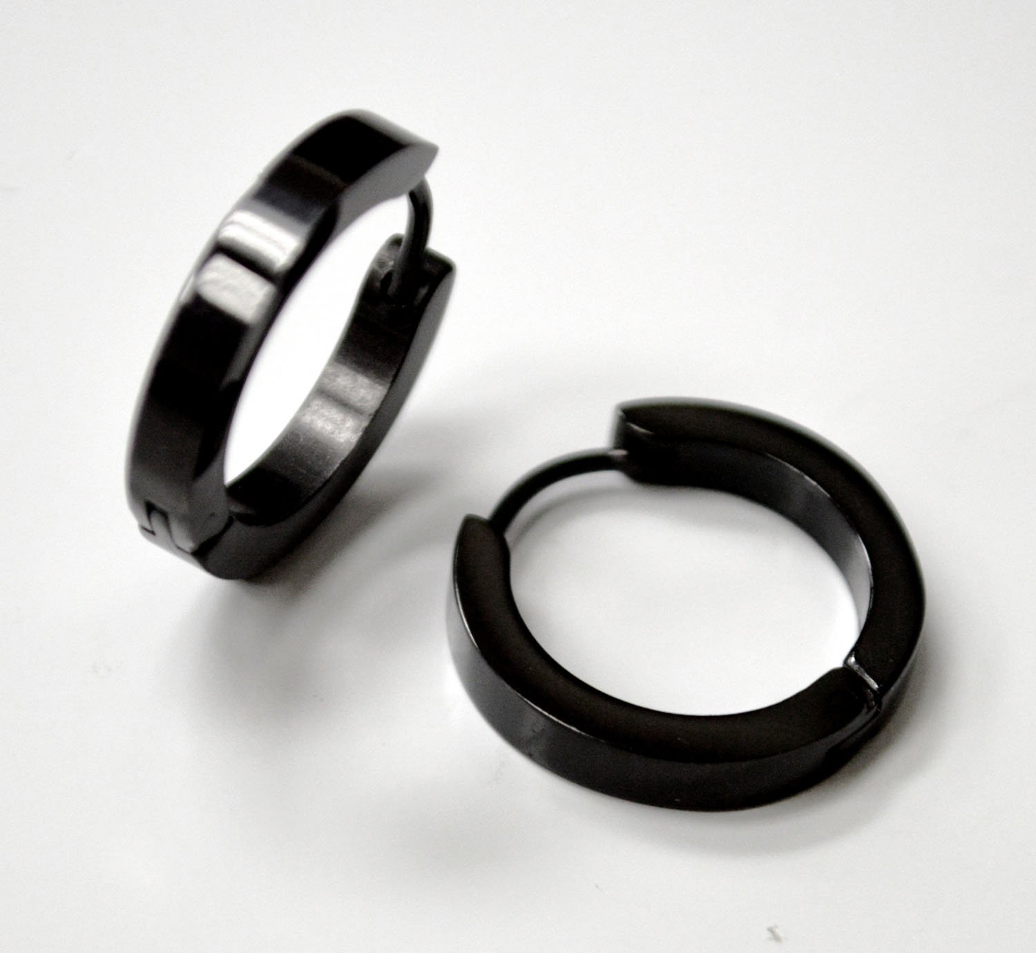 3mm Black Plated Huggies Earrings 83-917B