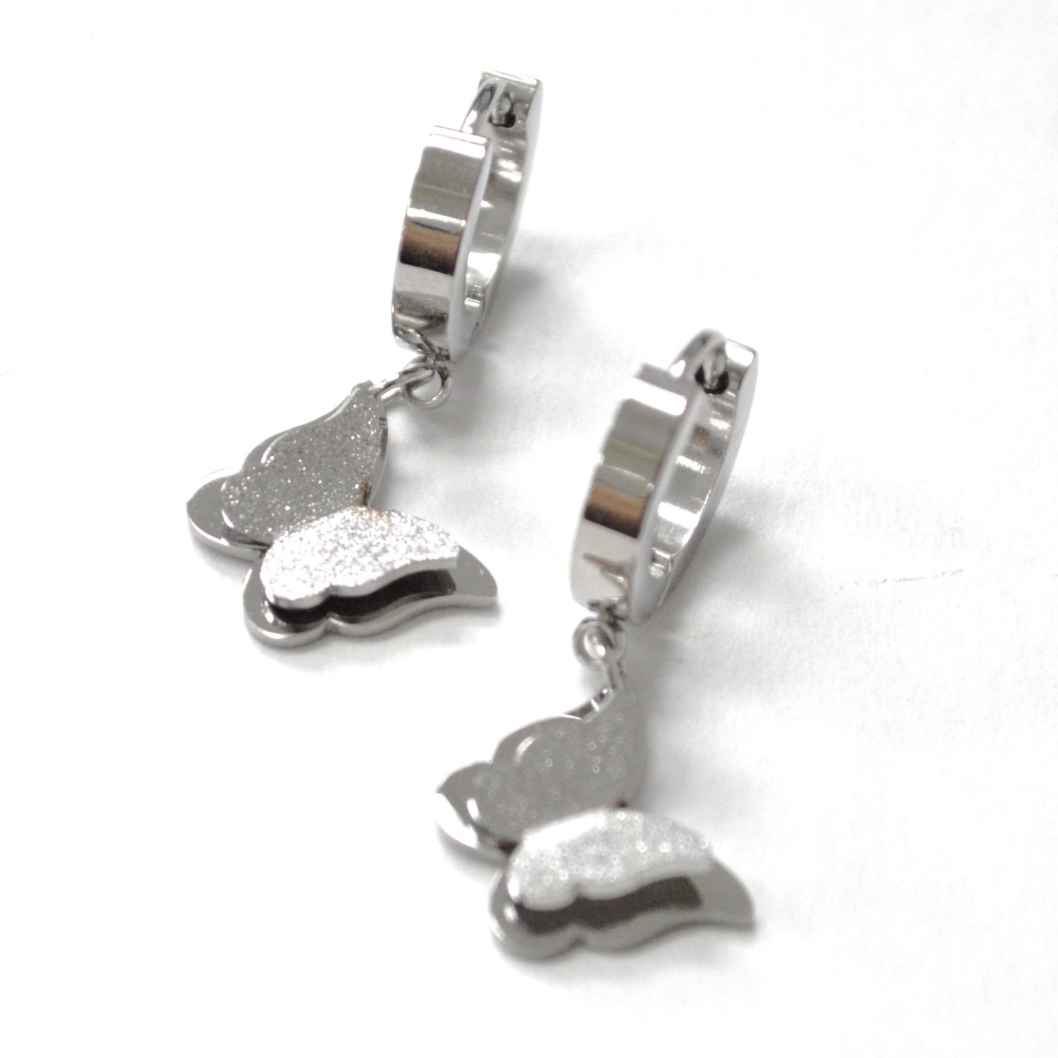 Butterfly Stainless Steel Huggies Earrings 83-937S