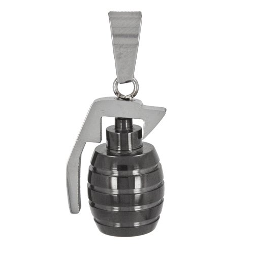 Grenade Black Plated Pendant 86-1276B