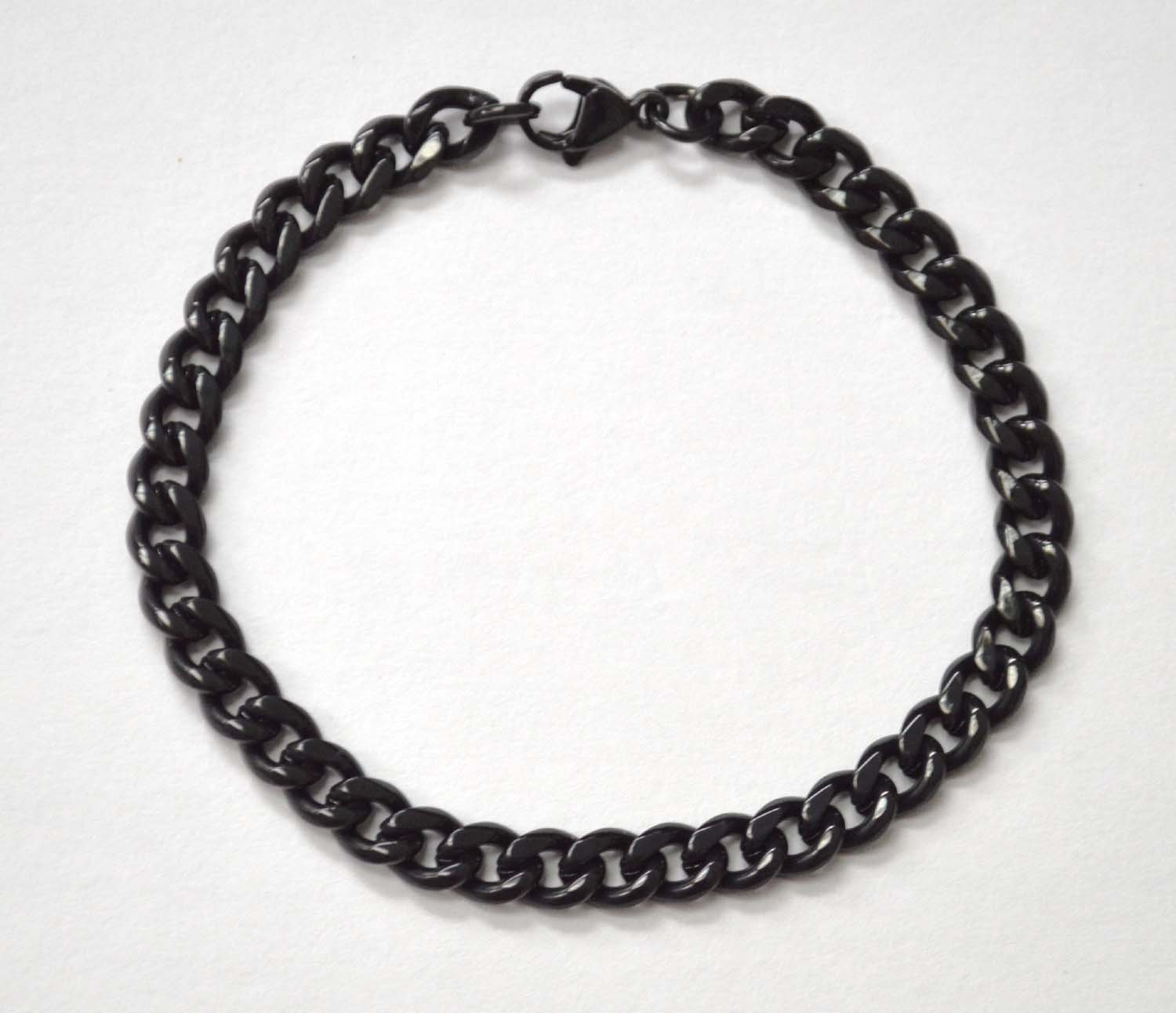 7mm Black Plated  Miami Cuban Bracelet 84-239B-Mia-7