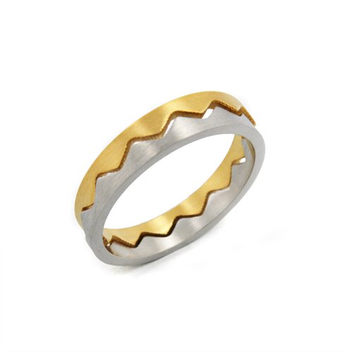 2 TONES  ZIG ZAG RING  81-993