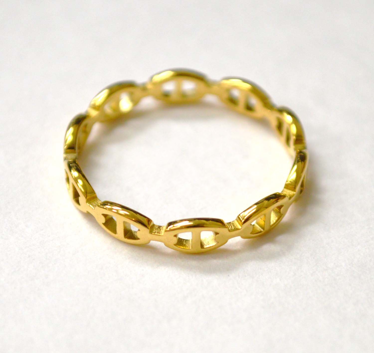 Cable Link Gold IP Plated Ring 81-1532G