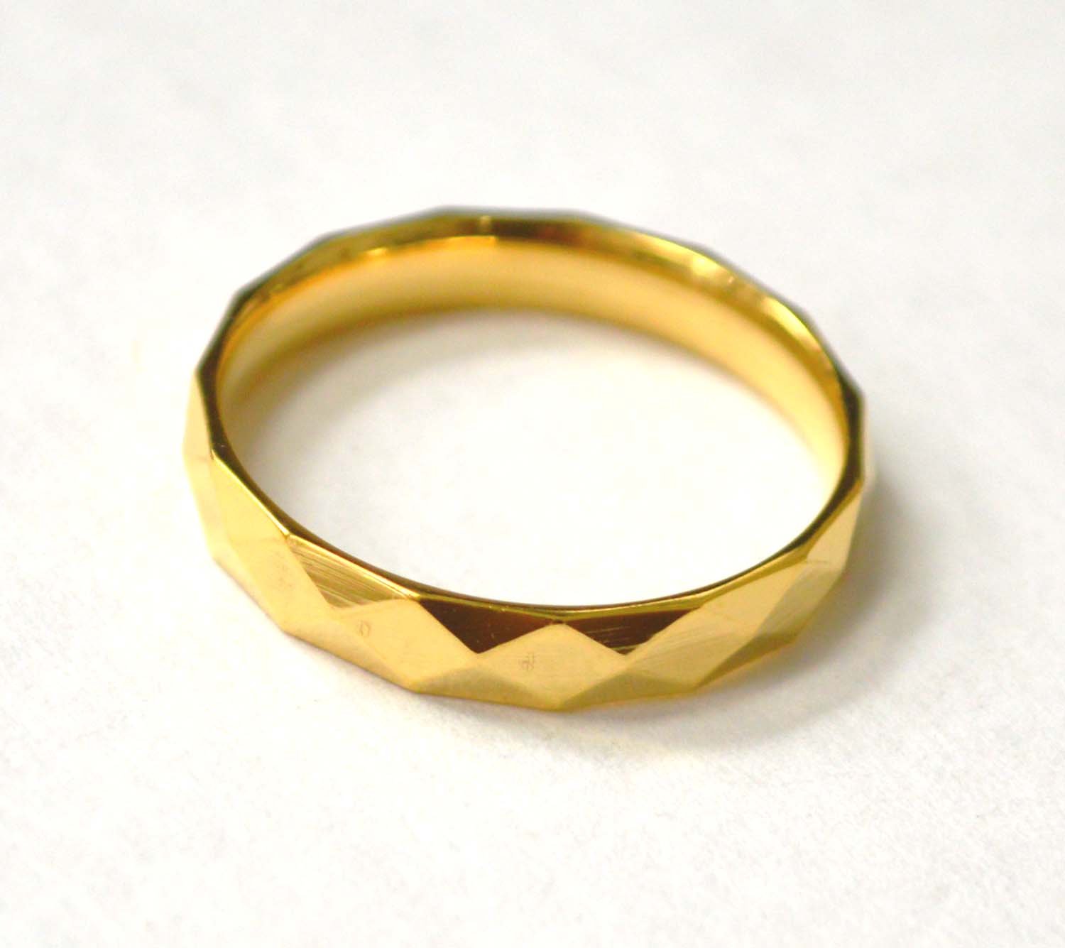 4mm Diamond Cut Gold Plated Ring 81-1321G-4