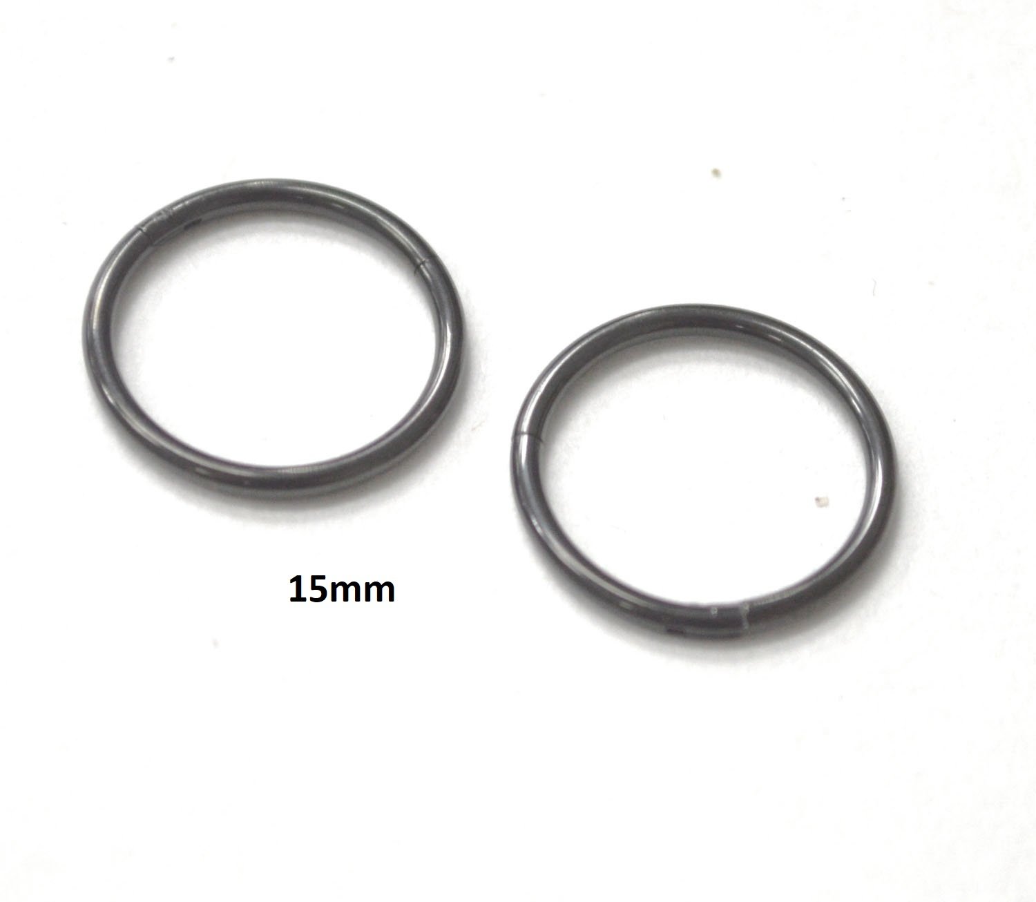 Hinged Black Plated Hoops Earrings 83-820B-15