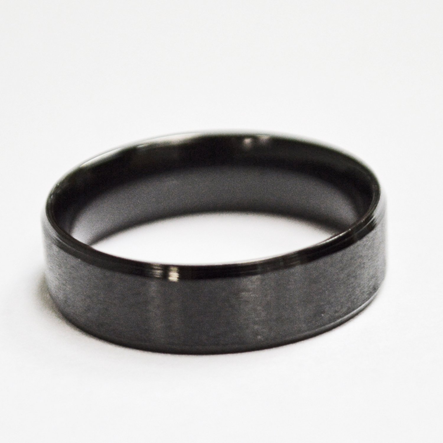 6mm Black Plated Matte Finish Bevel Ring 81-239B-6