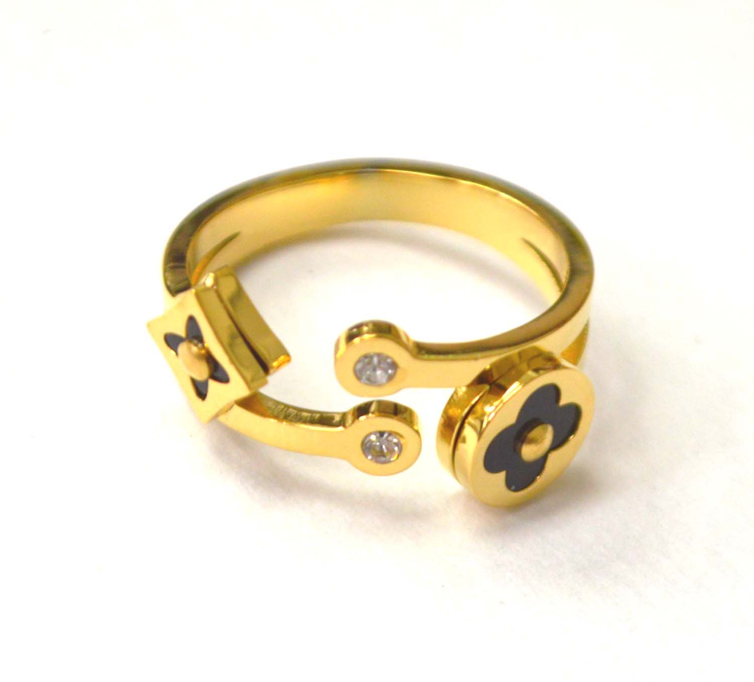Stone Gold IP Plated Ring 81-1385G