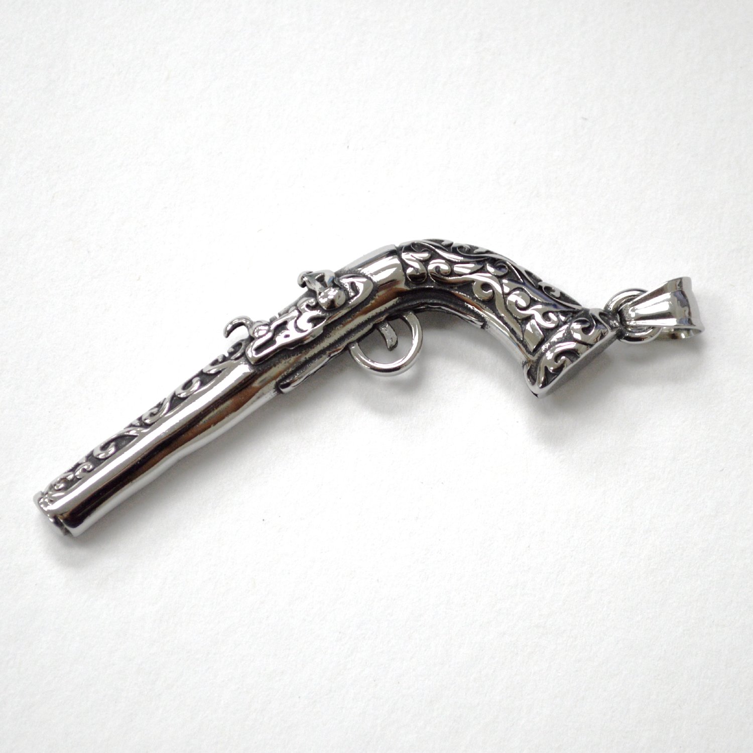 Pistol Gun Stainless Steel Pendant 86-2914S
