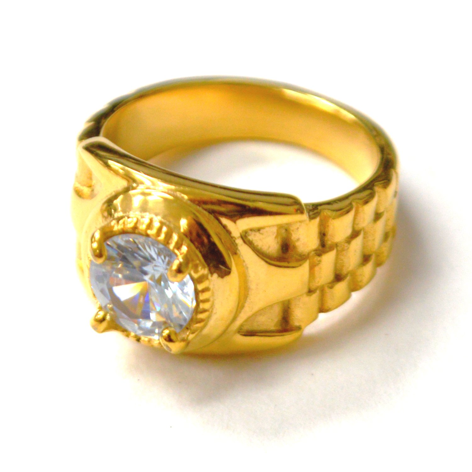 Designers Inspired Gold Plated CZ Ring 81-1319G