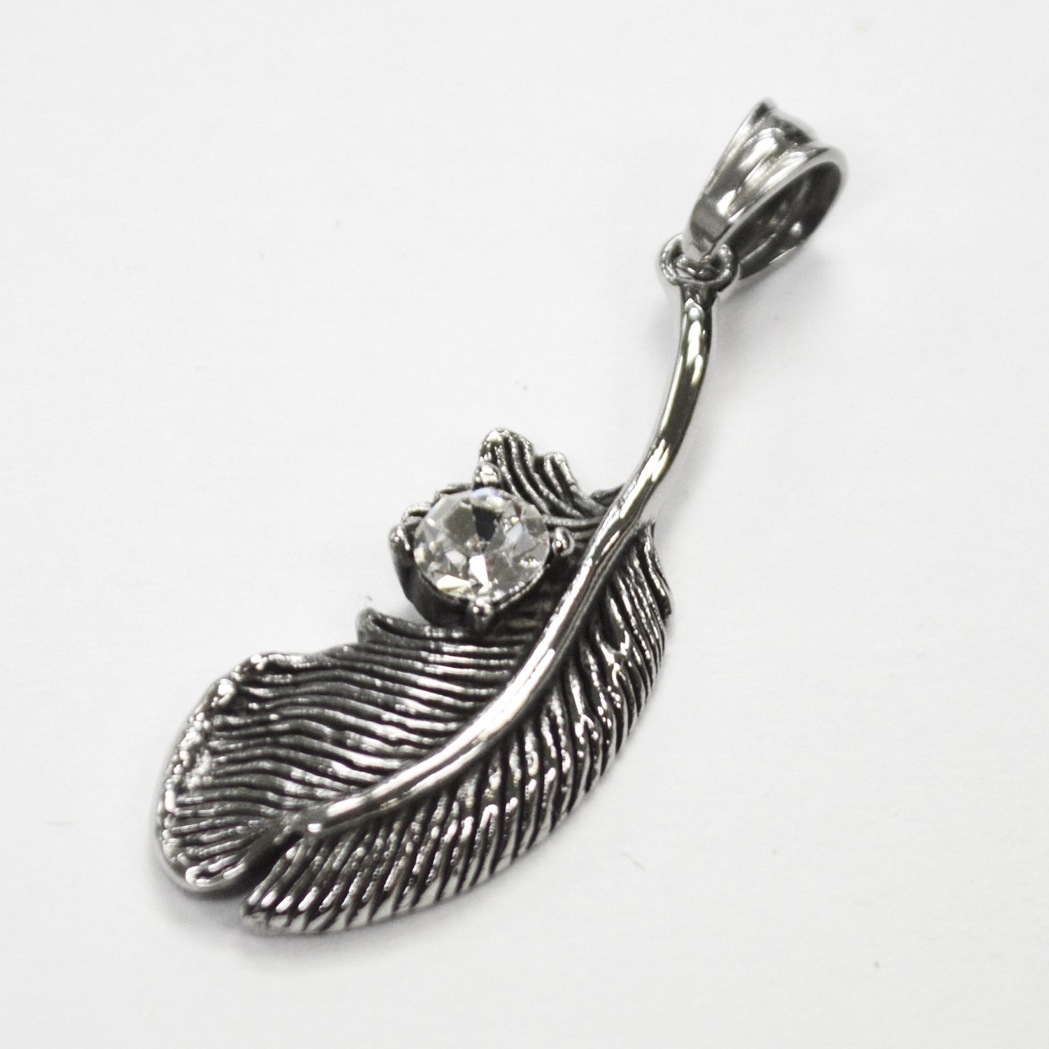 Feather with Stone Pendant 86-2290