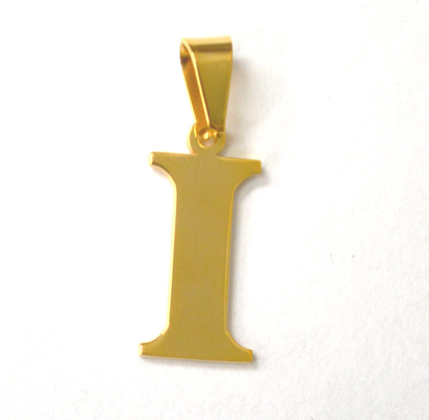 I Initial Gold IP Plated Pendant 86-278G-I