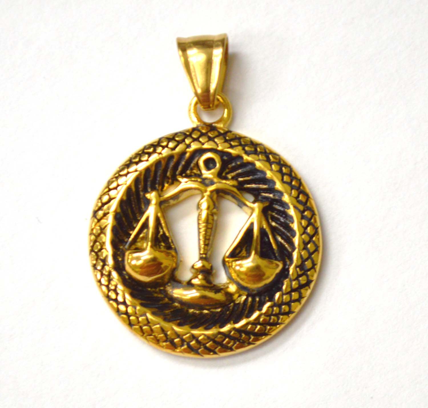 Zodiac Sign Gold Plated Pendant 86-2411G Libra