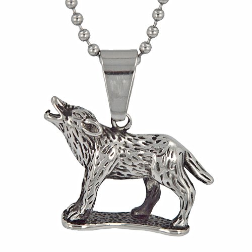 Howling Wolf Stainless Steel Pendant  86-1790